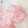 Vestido Floral Estilo Pastoral para Meninas Cruzando Fronteiras Comprimento Médio Estampado Moda Praia Infantil Saia Fresca