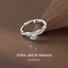 Nalan s925 prata esterlina tecida anel de diamante ondulado design ins estilo elegante jóias femininas R01541