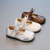 Sapatos de Bebê Menina Outono 2025 com Laço Fofo para Crianças de 1-3 Anos Sola Macia Sapatos de Princesa Infantil Sapatos de Couro para Bebê