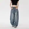 Jeans Scimitar Azules Estilo Americano 2026 Tendencia Nuevo Sueltos Pierna Ancha Elegantes Pantalones Scimitar