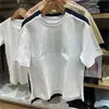 Camiseta Feminina 2025 Estilo Verão Versátil Mistura de Algodão Gola Redonda Solta Casual Manga Curta Top L474405