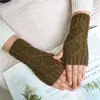 Yifan outono e inverno viagem ao ar livre quente moda coreana tendência luvas com buraco para o polegar short duas luvas de braço com diamante feminina