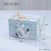 Estilo Mediterráneo Pequeño Cofre del Tesoro Caja de Almacenamiento de Escritorio de Madera Mini Joyero Decoración de Accesorios con Temática Oceánica Cofre del Tesoro