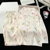 Pijama infantil estilo princesa, de manga larga, para primavera y otoño, con diseño de nube de dibujos animados, hecho de algodón fino, nueva colección 2026, ropa de estar para niñas de verano