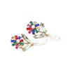 Personalidade europeia e americana Brincos de flores de diamante frescos e fofos Brincos de pérolas barrocas exageradas Brincos transfronteiriços para mulheres