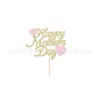 Feliz Día de la Madre Decoración de Flor Brillante Topper para Pastel del Día de la Madre Inserto para Postre Accesorio para Foto