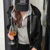 Chaqueta corta de cuero PU con cremallera estilo biker para mujer, nuevo estilo vintage de invierno 2026 para mujeres petite