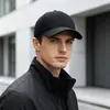 Gorra de pico estilo nuevo para hombres de mediana edad, gorro con protección para los oídos a prueba de frío, gorra de béisbol casual engrosada para mediana edad y ancianos, gorro de invierno para exteriores