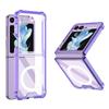 Para Samsung z flip5 funda para teléfono móvil con airbag anticolisión de cuatro esquinas anticaída plegable con anillo magnético cubierta protectora carga inalámbrica