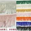 Accesorios de abalorios hechos a mano de alta resistencia, ultra densos de 4 cm para manualidades, tubos de cuentas, borlas, flecos verdes y rojos, encaje para ropa