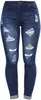 2026 Comércio Exterior Verão Deslocamento Tendência Rasgado Franjado Jeans Calça Longa Elegante Versátil Design Fashion Skinny