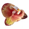Flor de Falenopsis Individual Simulada 3D de Alta Gama PU Dorado Púrpura DIY Accesorios para Pared de Flores de una Sola Cabeza Material Floral Flor Artificial