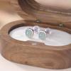 Pendientes de plata de ley S925 con diseño de ciervo, con jade azul, elegantes, con cuentas cuadradas y redondas geométricas, a la moda.