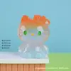 Nova decoração de artesanato de resina de gato facetado com gradiente de cristal fofo translúcido, brinquedo figurine criativo moderno, ornamento de mesa