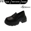 Mocasines de Piel Genuina 2026 Otoño/Invierno Nuevo Estilo Suela Gruesa para Aumentar Estatura para Personas Bajas Zapatos Mary Jane Zapatos Pequeños de Piel para el Trabajo Zapatos Individuales Mujer