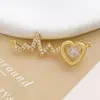 Colgante Color Oro 18K Zircón Inteligente Conservante de Color Corazón 520Diy Accesorios de Joyería Moda Lujo Accesible Collar Clavícula Colgante