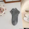 Calcetines Cortos de Estilo Pastoral para Mujer, Algodón Sin Costuras de Verano Finos con Estampado Floral Bajos, Estilo Coreano para Combinar con Zapatos Pequeños de Cuero