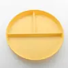 Charola de comida de PP de tres compartimentos transfronteriza, plato para adelgazar, diseño redondo, estéticamente agradable, resistente a caídas, adecuada para uso doméstico, plato de desayuno, plato para servir frutas