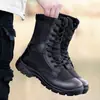 Botas de Verano Martin Auténticas, Botas Largas Transpirables de Malla, Botas de Trabajo para Hombre, Zapatos para Senderismo al Aire Libre, Botas de Piel, Botas de Caña Alta de Seguridad