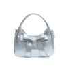Bolsa 2025 Nova Cor Sólida Sob o Braço Feminina Bolsa Transversal Moda Nicho Bolsa de Ombro com Laço Senso Bolsa Pequena