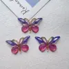 Nueva mariposa acrílica de color degradado, mariposa de dos colores, carcasa para teléfono móvil, agujero para zapatos, accesorios