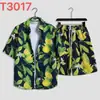 Camisa Hawaiana para Hombre de Manga Corta Traje Caliente Transfronterizo Impresión 3D Patrón Colorido Casual Deportivo Conjunto de Dos Piezas