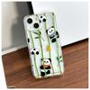 Funda de teléfono de panda linda para Apple 15 transparente resistente a caídas aplicable iPhone14promax nicho simple 13 nuevo