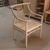 Móveis de berço branco liso berço branco olmo velho cadeira redonda branco cerdas brancas retro chapéu oficial dinastias Ming e Qing cadeira redonda Taishi branco liso estilo chinês novo