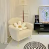 Silla con Respaldo de Lana de Cordero para Habitación de Niña, Silla de Tocador, Silla Simple de Ocio para Balcón, Cómoda Silla Sofá para Sentarse Largamente para Sala de Estar