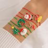 Joias de Natal Transfronteiriças Europeias e Americanas Liga de Zinco Árvore de Natal Papai Noel Rena Boneco de Neve Esmalte Colorido Pulseira Versátil Atacado