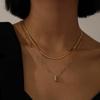 Collar Mini Burbuja 26 Letras Grandes Transfronterizo Europeo y Americano, Collar Multicapa Espiga, Regalo, Versátil y de Nicho