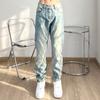 Jeans de Rua Americano para Meninos Ins Marca da Moda Lavagem Reta Velho Tamanho Grande Nicho Design Sensação Calças