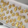 2025 Nova Transmissão ao Vivo Joias de Ouro Falso 24K Anel Rosa Feminino Anel de Ouro de Areia Vietnamita Atacado