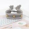 Pulsera de Correa con Borla de Remache de Estrella de Cinco Puntas, Pulsera Tejida de Estilo Étnico Colorido, Accesorios Transfronterizos de Estilo Mixto Multicolor