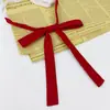 Pajarita de Color Sólido con Puntiagudos y Acentos de Plumas, Accesorios Jk, Pajarita Estilo Japonés para Estudiante Mujer, Pajarita Grande con Cordón, Estilo Uniforme Escolar