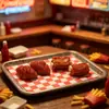 Restaurante de Comida Rápida en Miniatura Juguetes de Comida en Miniatura Pollo Frito Costillas Decoración de Escena para Casa de Muñecas Accesorios DIY Materiales