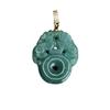Collar Colgante de Jade Natural Grado A Aiyu Agua Azul Doble Pixiu Hebilla de Seguridad Venta al por Mayor en Vivo Dropshipping S4081201