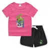 Conjunto de Camiseta e Shorts de Gola Redonda de Verão 2026 para Crianças Estilo Coreano Casual Absorvente de Suor Cor Doce Conjunto de Moletom para Crianças Pequenas