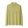 [Estiramiento Modal] Camisa Polo de Manga Larga para Hombre, Top Antibacterial 10A para Negocios Casual, Nueva Colección de Otoño, Camiseta con Cuello