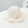 Sombrero de Pescador para Bebé Estilo Coreano Encaje de Princesa Lazo Sombrero de Sol Estilo Corte para Niñas Elegante Sombrero de Cubo de Protección Solar para Niños