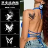 Pegatinas de Tatuaje Herbales de Mariposa Populares y Hermosas, Tatuajes Impermeables de Larga Duración Estilo Tinta para Brazos y Piernas de Niñas, Tatuajes Sexys y Geniales
