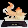 Adorno de Carruaje Tirado por Caballos de Jade Atracción de Riqueza para el Año Nuevo Caballo del Zodiaco Nuevo Estilo Chino Decoración de Sala de Estar Aparador de Vinos Vestíbulo Adorno de Escritorio de Oficina