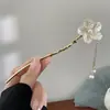 Grampo de Cabelo em Forma de U com Flor de Franja Estilo Antigo 2024 para Mulheres, Acessório de Cabelo Estilo Chinês Hanfu, Grampo de Cabelo de Alta Qualidade com um Toque de Sofisticação