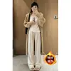 Pantalones Casuales de Pierna Ancha con Forro Polar de Corte Holgado para Mujer, Nuevos Pantalones Casuales de Invierno/Otoño de Cintura Alta Adelgazantes de Longitud Completa