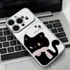 Bufanda para pareja funda de teléfono de gato adecuada para iPhone 16 Pro Max, funda para teléfono Apple 17, funda electrochapada de cambio instantáneo