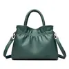 Cross-Border Women's Bags, Fashionable and High-End Pleated Handbags, Large-Capacity, Elegant Handbags for Middle-Aged Ladies, Shoulder Bags
