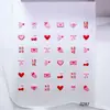 Adesivos de Unhas 5D Embossados Laço Coração Doce Azul Jeans Urso Adesivos Auxiliares para Nail Art