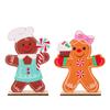 Decoraciones Navideñas Nuevas Transfronterizas Suministros Hombre de Jengibre Sosteniendo Piruleta Pastel Adornos de Madera Hombre Galleta