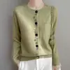 Elegante cárdigan de punto abotonado de colores para mujer, abrigo corto, grueso, elegante prenda de abrigo nueva para otoño e invierno 2026
