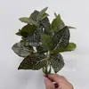 Hierba Artificial Hojas Artificiales Hojas de Plantas Verdes Artificiales Maceta Accesorios DIY Decoración de Bodas Hojas Falsas Hojas de Tres Puntas